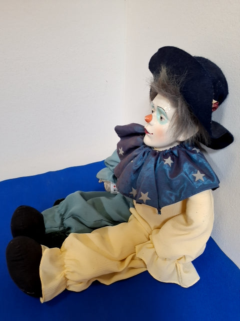 Blå-grøn Harlekin dukke